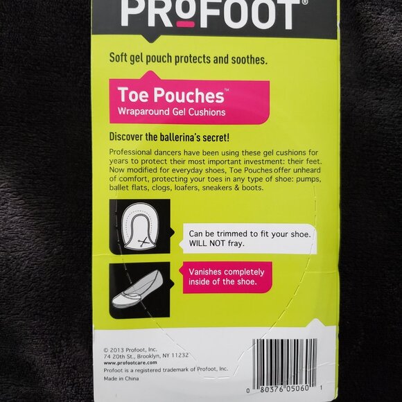 (3 packs) ProFOOT Toe Pouches Wraparound Gel Cushions - Picture 3 of 4